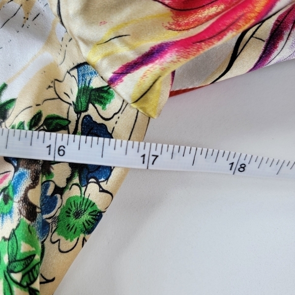 JS Collection Bright Floral Silk Jacket 2 Petite EUC - Picture 5 of 9